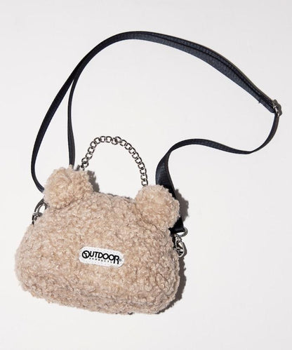 x BASICKS 仿羊羔絨熊造型包