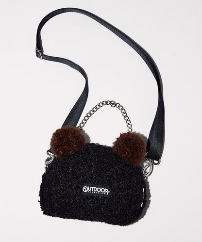 x BASICKS 仿羊羔絨熊造型包