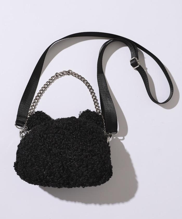 x BASICKS 仿羊羔絨熊造型包