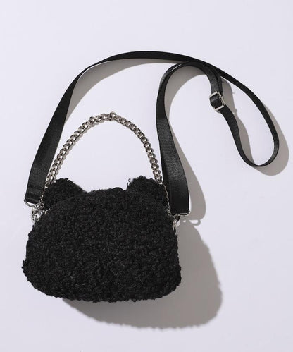 x BASICKS 仿羊羔絨熊造型包