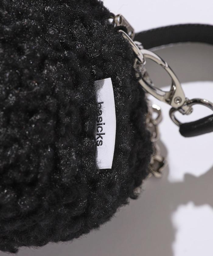 x BASICKS 仿羊羔絨熊造型包