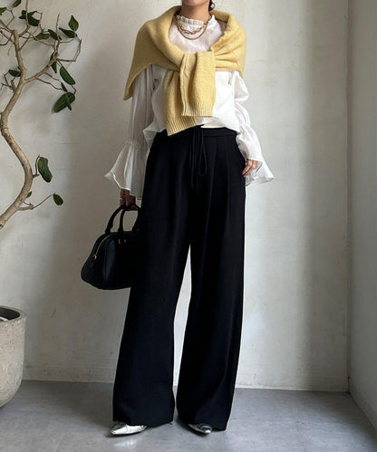 雙層腰設計針織褲