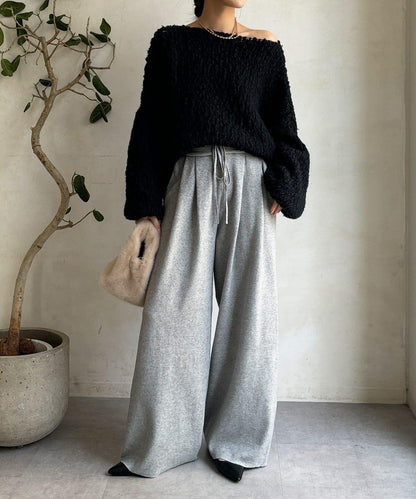 雙層腰設計針織褲