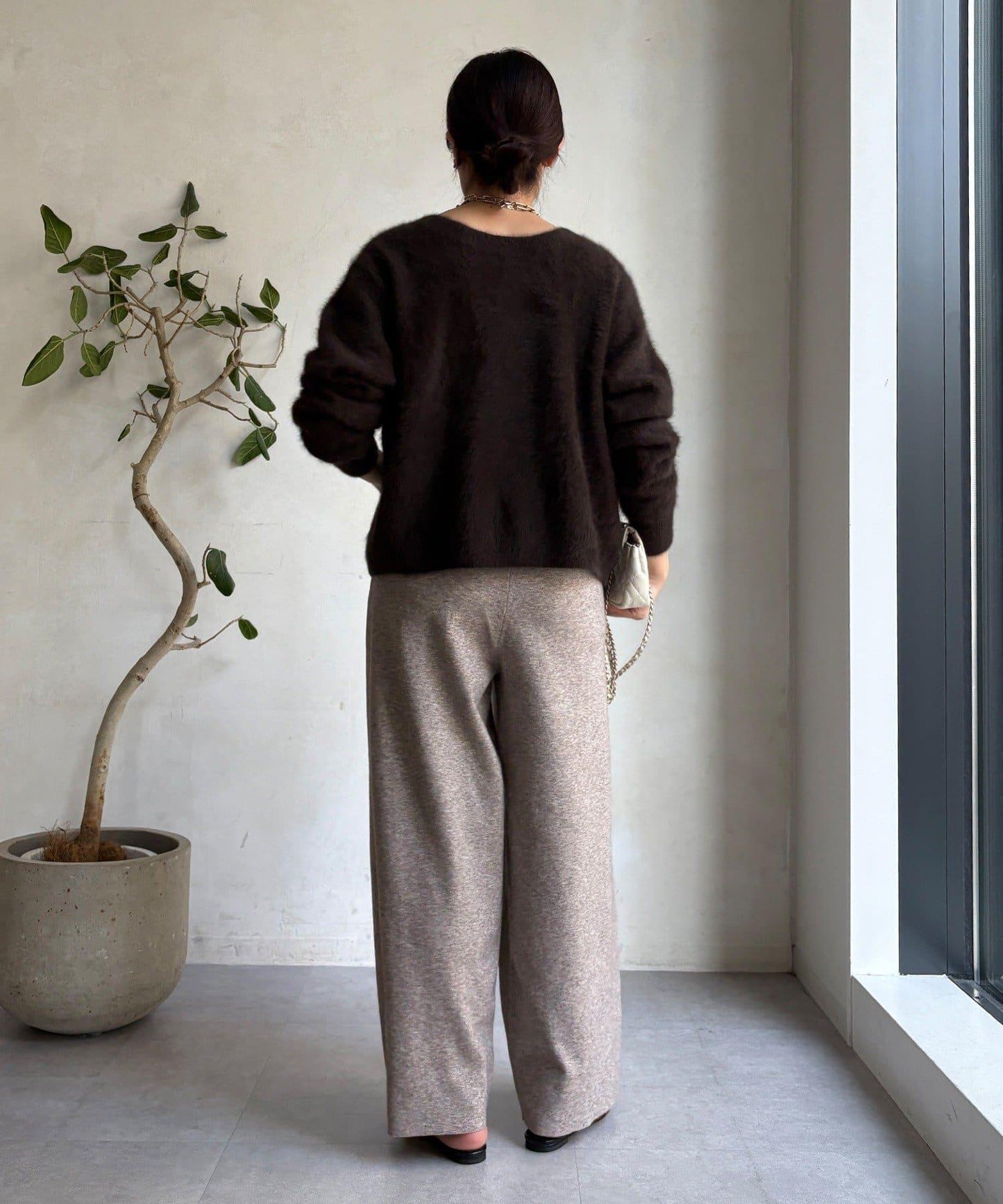 雙層腰設計針織褲