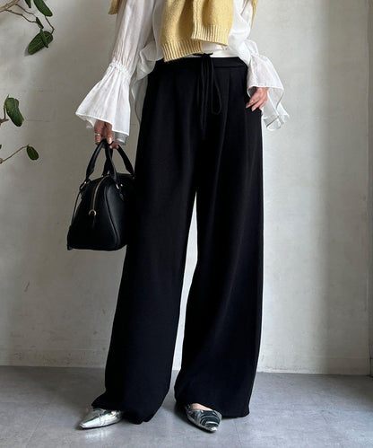 雙層腰設計針織褲