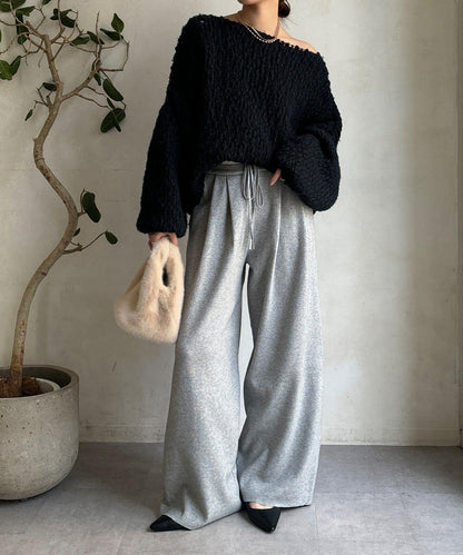 雙層腰設計針織褲