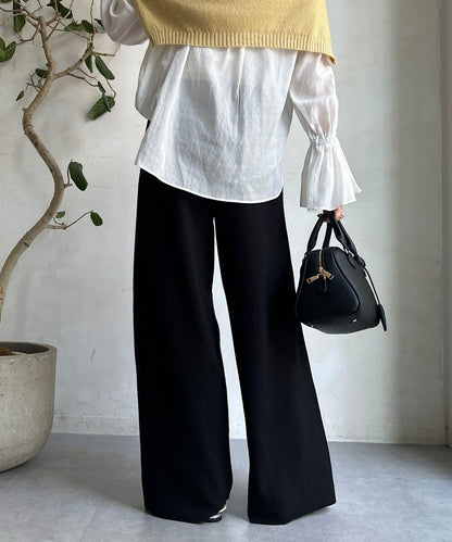 雙層腰設計針織褲