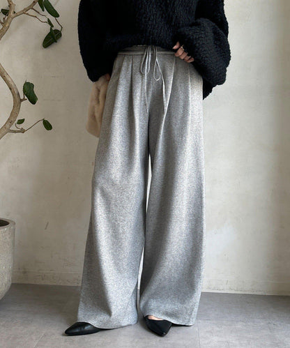 雙層腰設計針織褲