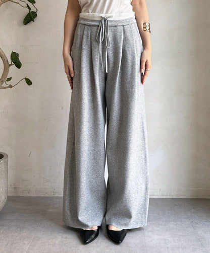 雙層腰設計針織褲