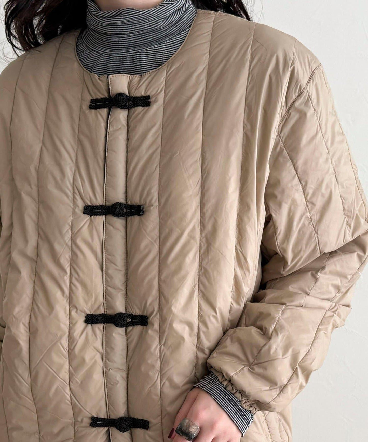 【TAION】可雙面穿中式盤扣內膽羽絨服