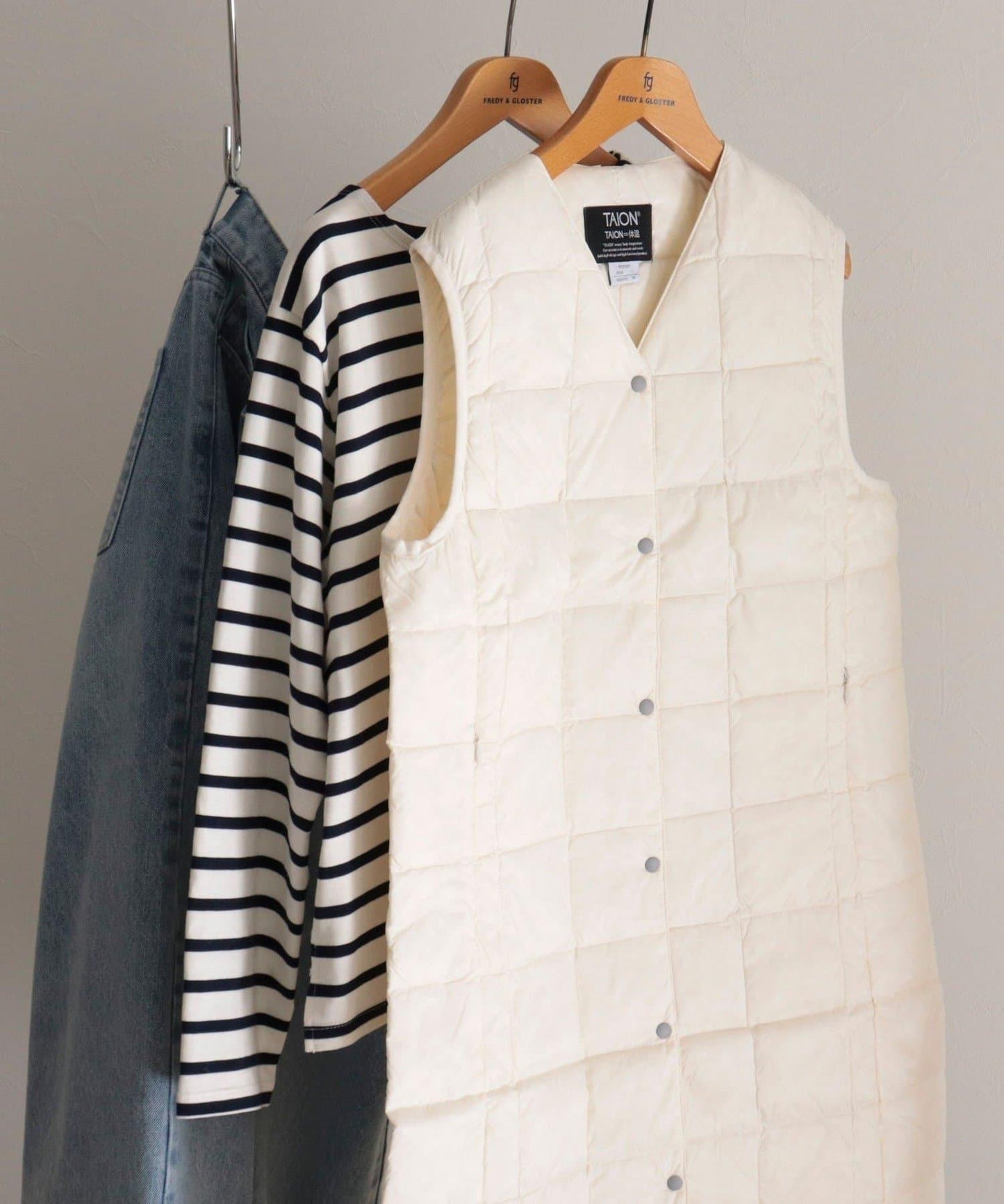 【TAION】V領長款羽絨馬甲