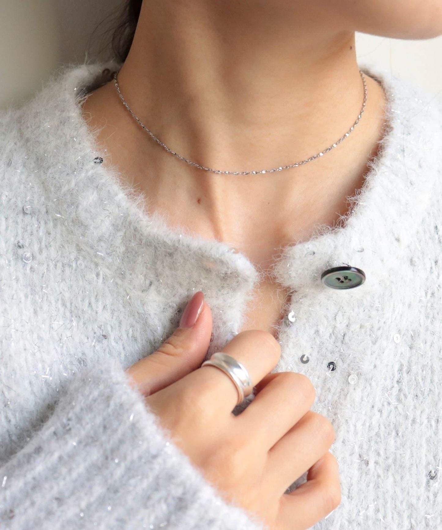 不鏽鋼亮鏈釦項鍊