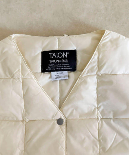 【TAION】V領長款羽絨馬甲