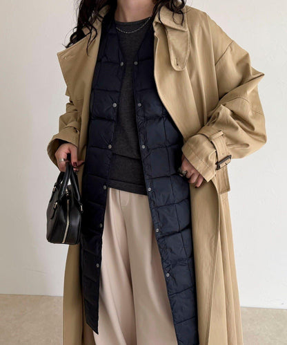【TAION】V領長款羽絨馬甲