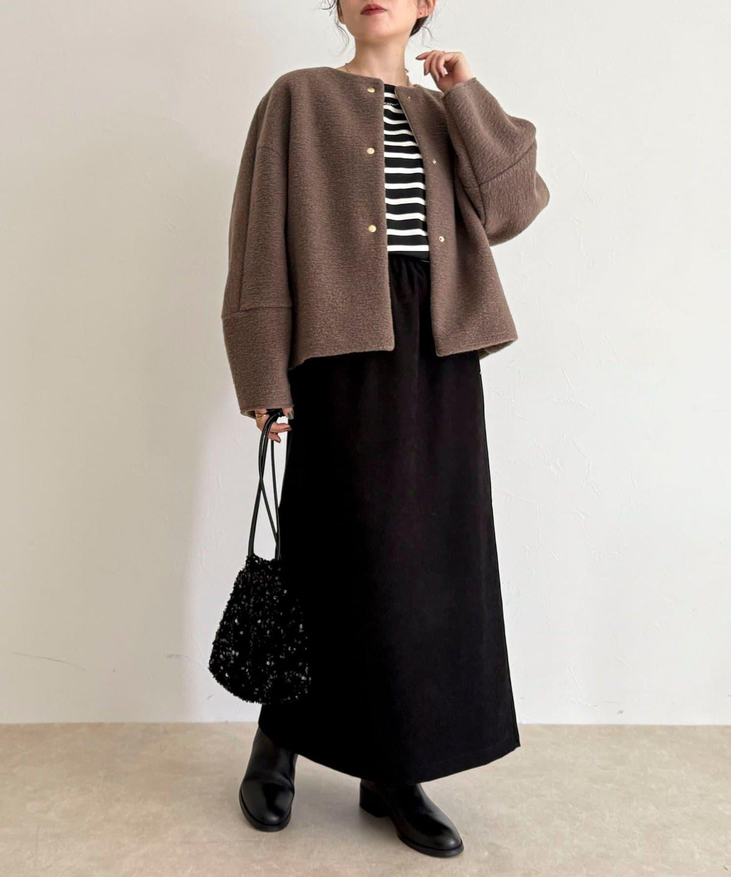 意大利風格輕盈無領夾克