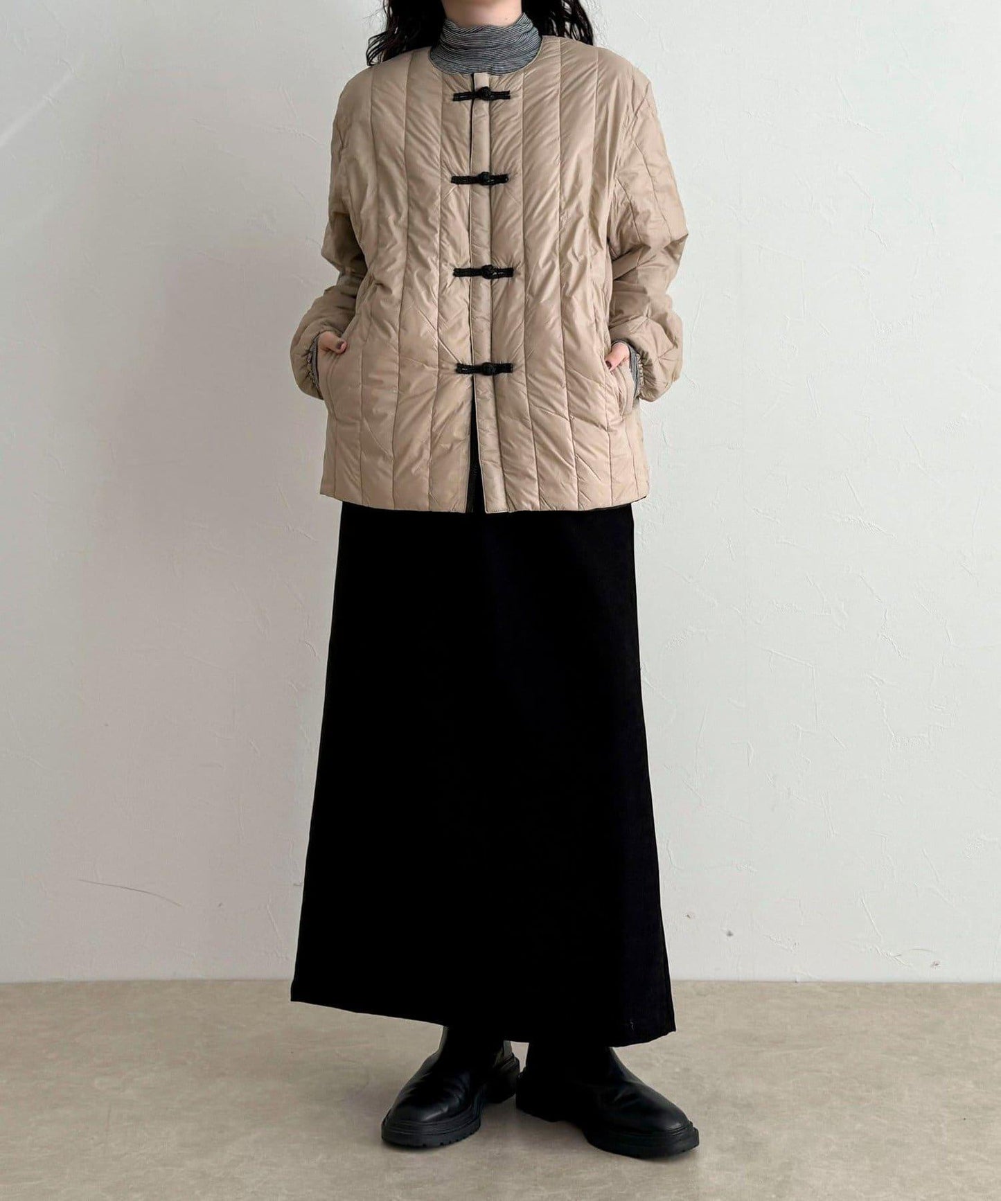 【TAION】可雙面穿中式盤扣內膽羽絨服