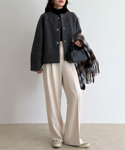 意大利風格輕盈無領夾克