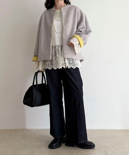 意大利風格輕盈無領夾克