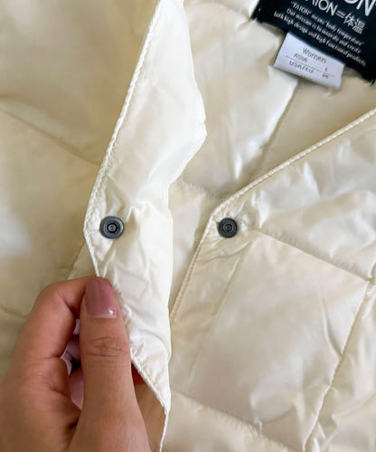 【TAION】V領長款羽絨馬甲