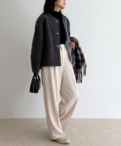 意大利風格輕盈無領夾克