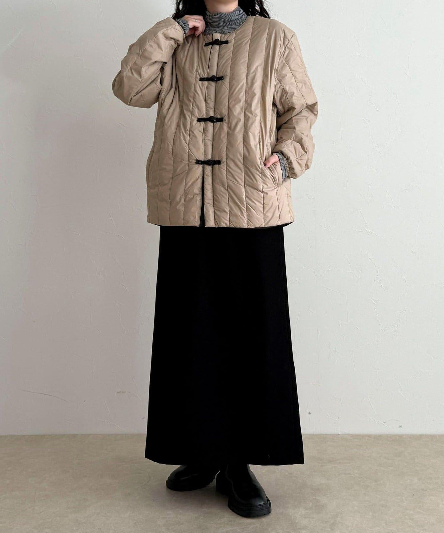 【TAION】可雙面穿中式盤扣內膽羽絨服