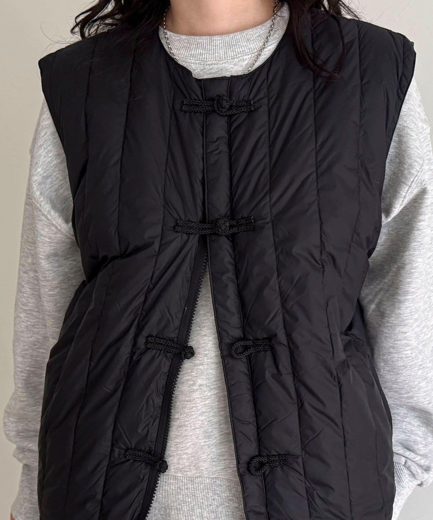 【TAION】可雙面穿中式扣內膽羽絨背心