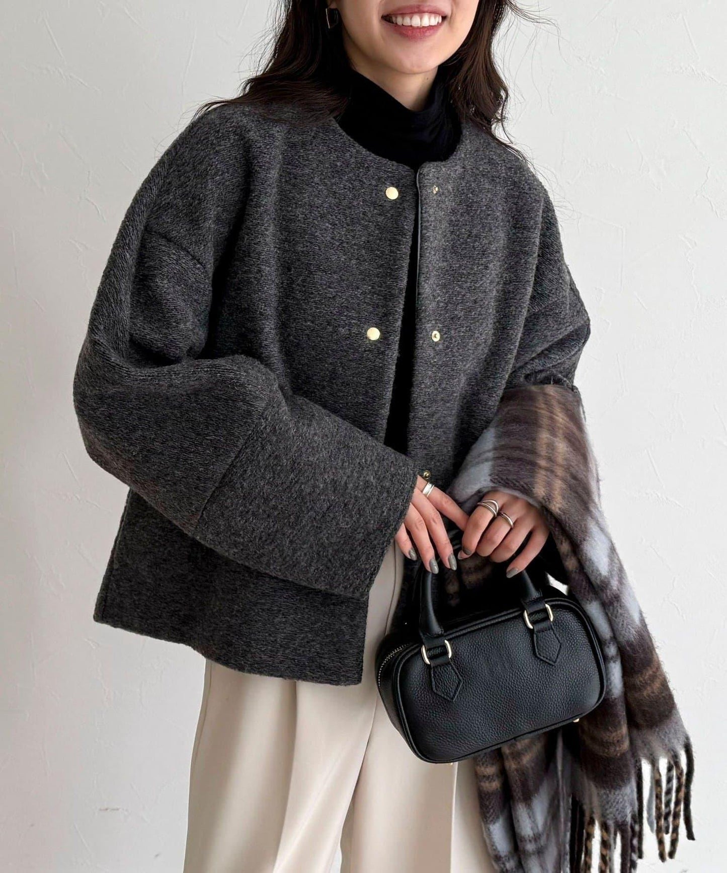 意大利風格輕盈無領夾克