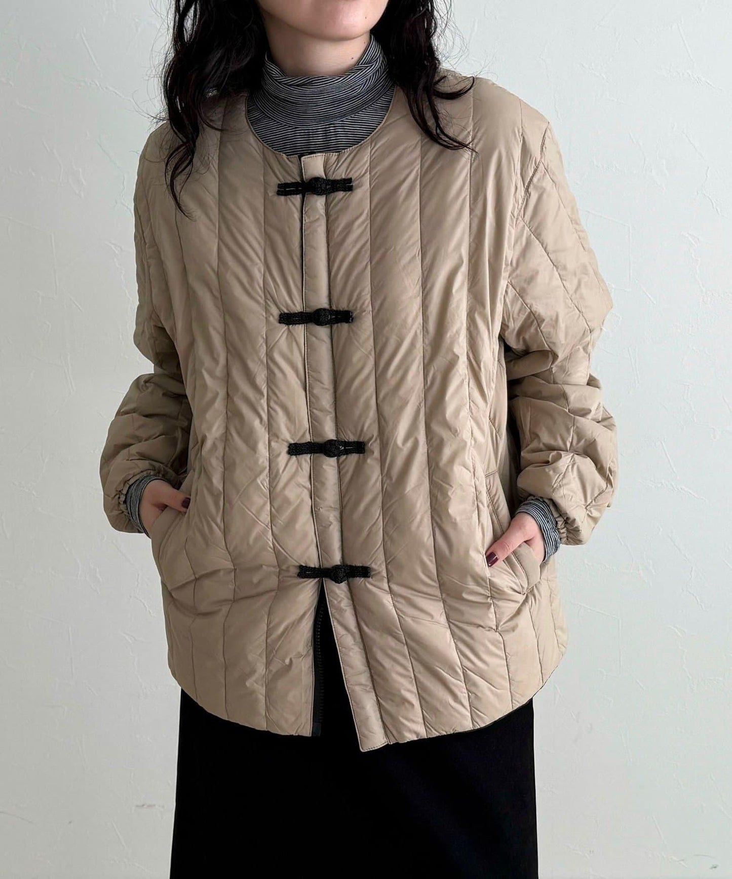 【TAION】可雙面穿中式盤扣內膽羽絨服