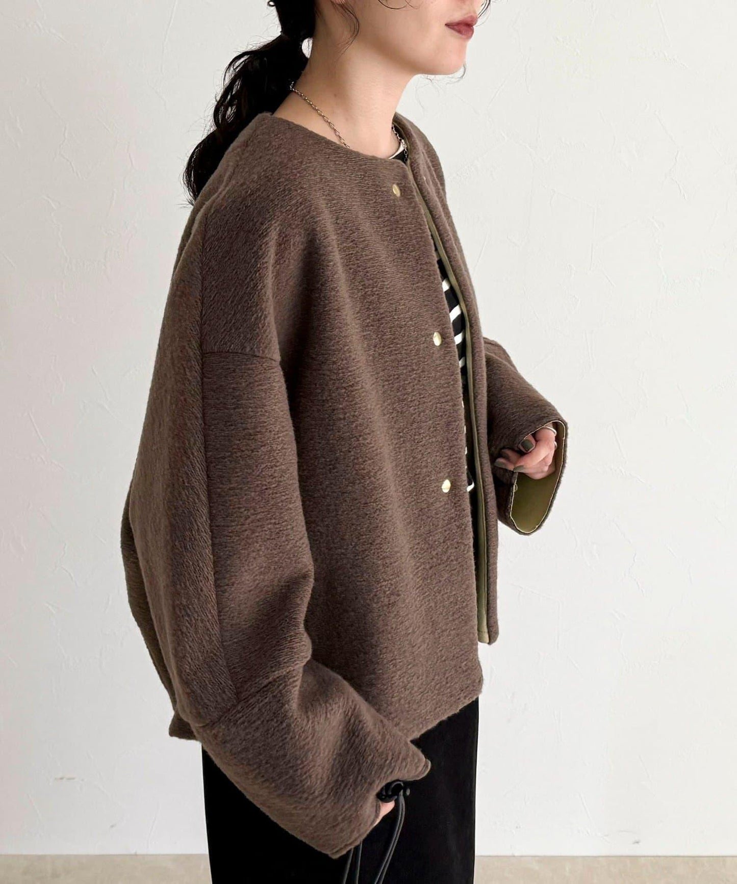 意大利風格輕盈無領夾克