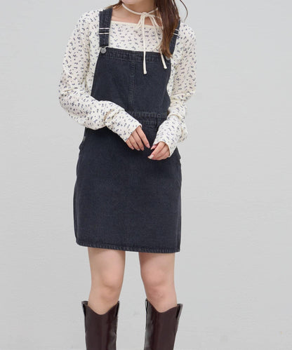 【Discoat】牛仔迷你揹帶裙
