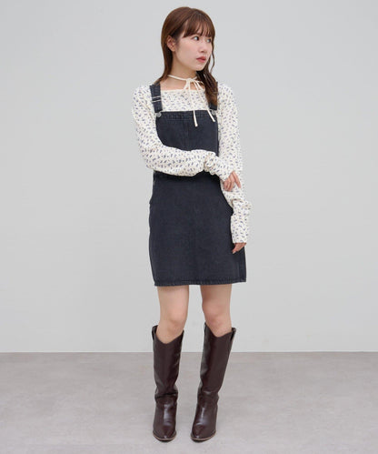 【Discoat】牛仔迷你揹帶裙