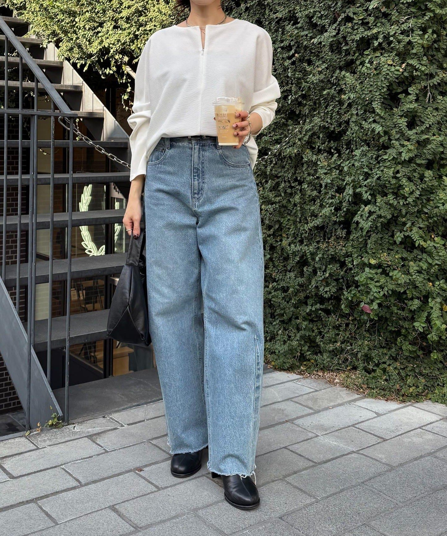 波紋針織拼接套頭衫/可成套搭配