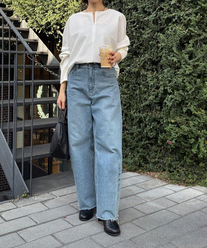 波紋針織拼接套頭衫/可成套搭配