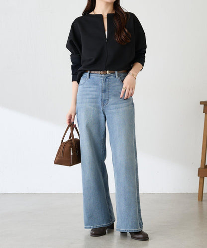 波紋針織拼接套頭衫/可成套搭配