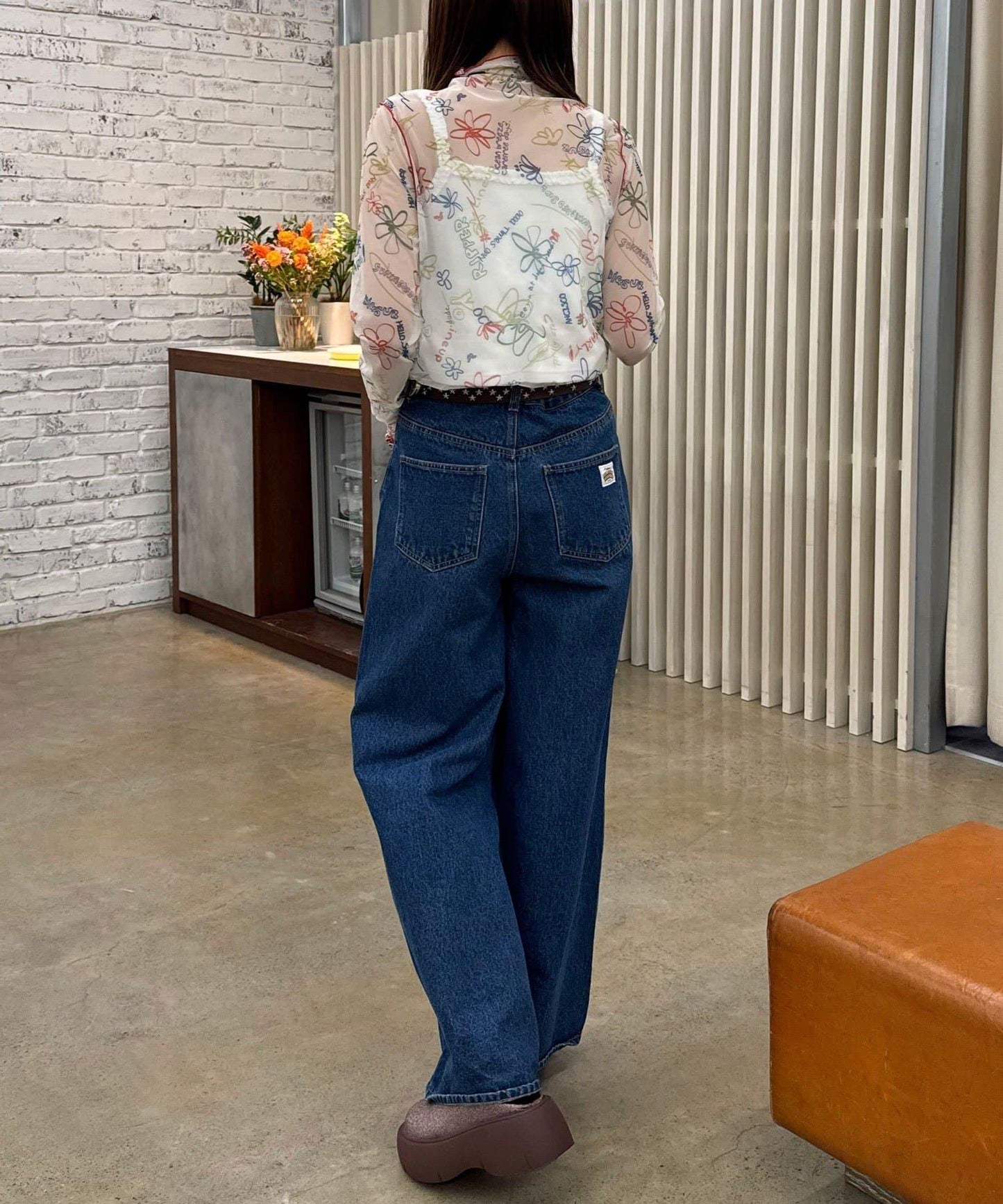 H.S塗鴉圖案透視上衣