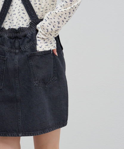 【Discoat】牛仔迷你揹帶裙