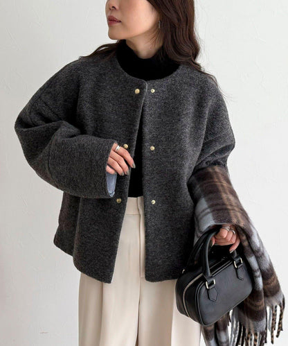 意大利風格輕盈無領夾克