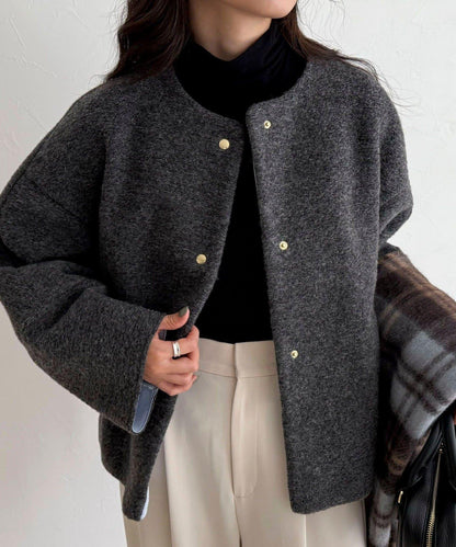 意大利風格輕盈無領夾克