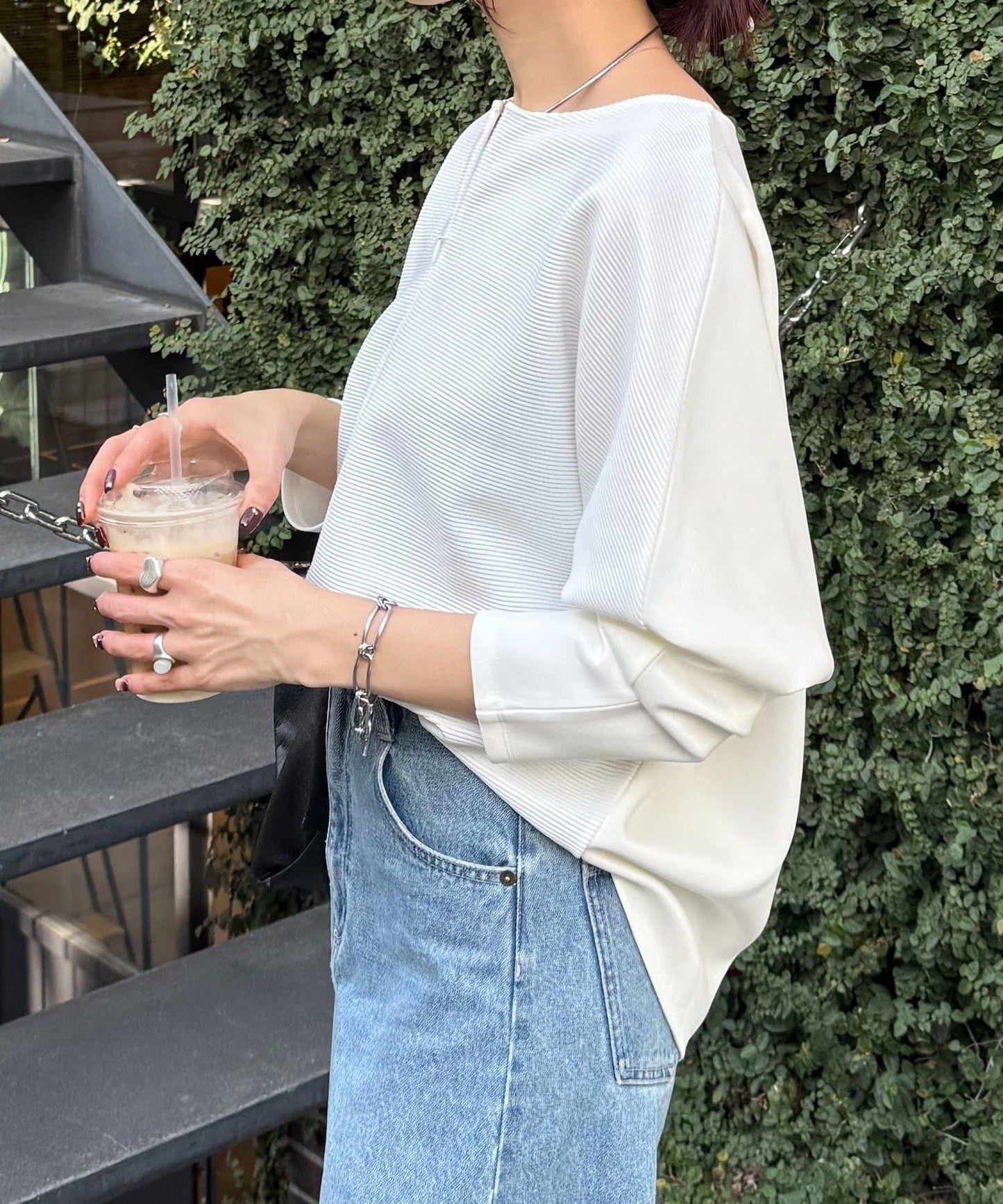 波紋針織拼接套頭衫/可成套搭配