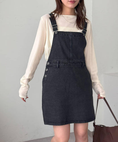 【Discoat】牛仔迷你揹帶裙