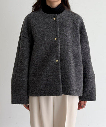 意大利風格輕盈無領夾克