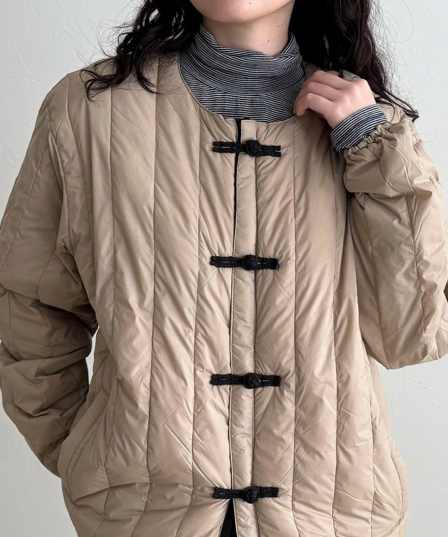 【TAION】可雙面穿中式盤扣內膽羽絨服