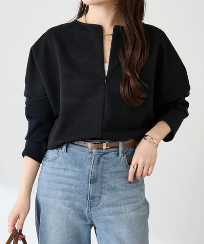 波紋針織拼接套頭衫/可成套搭配