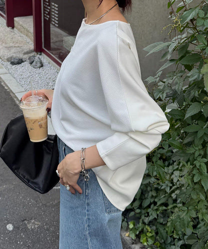 波紋針織拼接套頭衫/可成套搭配