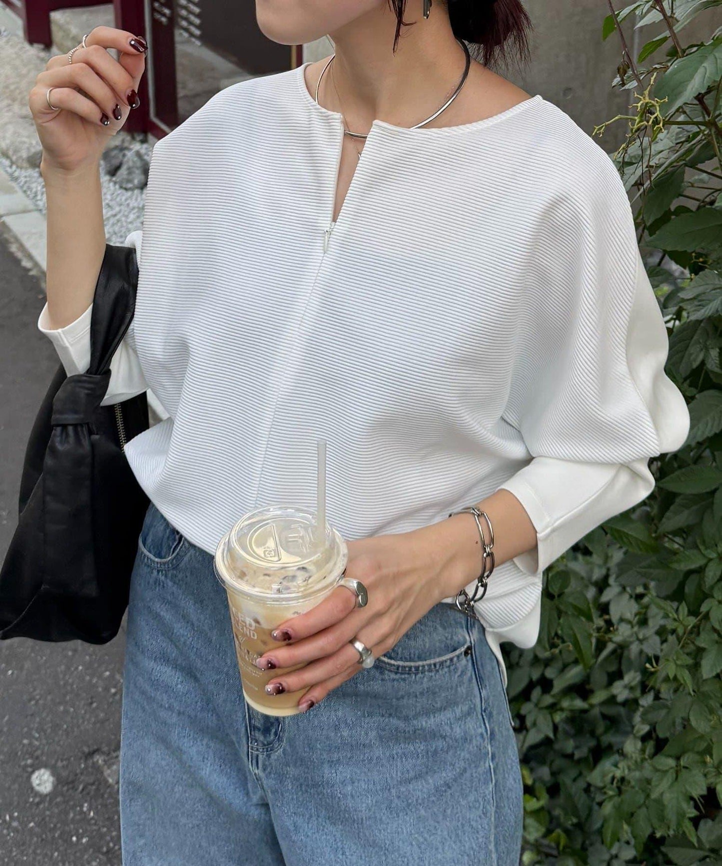 波紋針織拼接套頭衫/可成套搭配