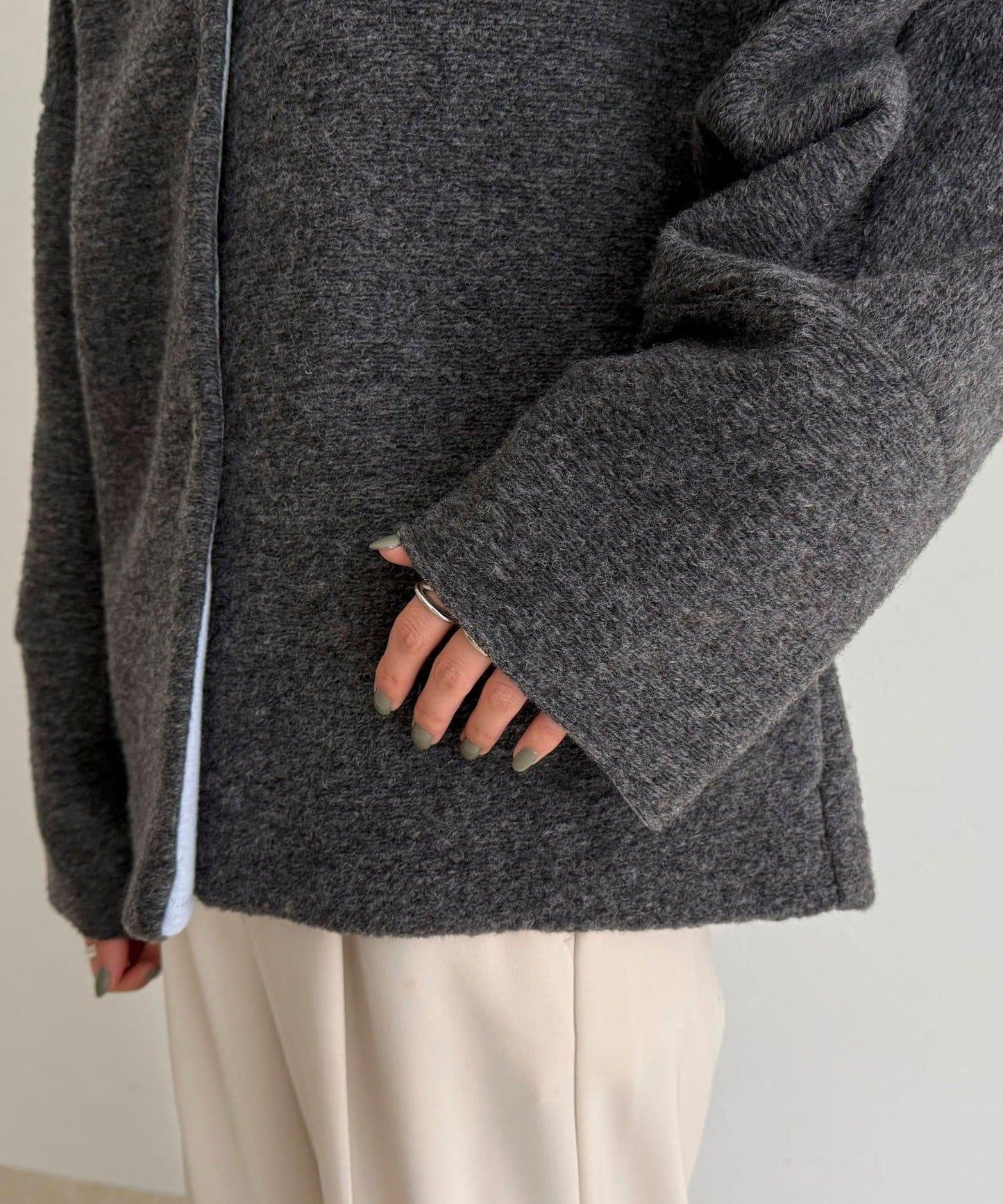 意大利風格輕盈無領夾克