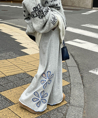 【HELLO.SANFRANCISCO/ハローサンフランシスコ】花卉剪裁寬鬆衛褲