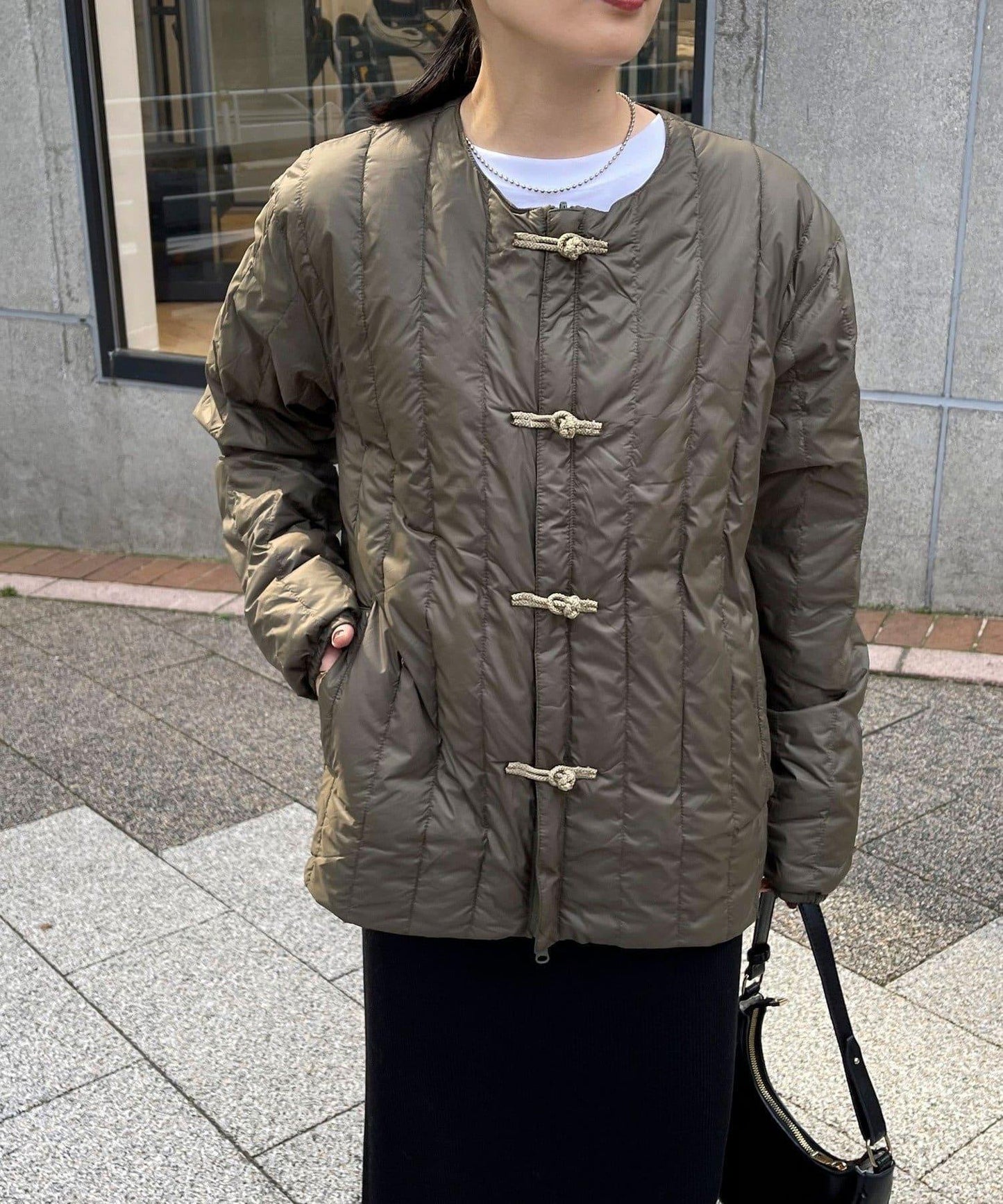 【TAION】可雙面穿中式盤扣內膽羽絨服