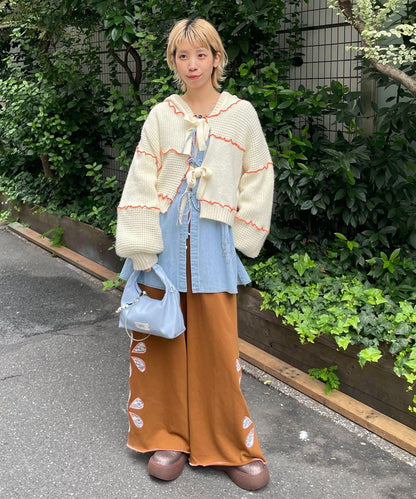 H.S拼色卷邊拼接連帽開衫