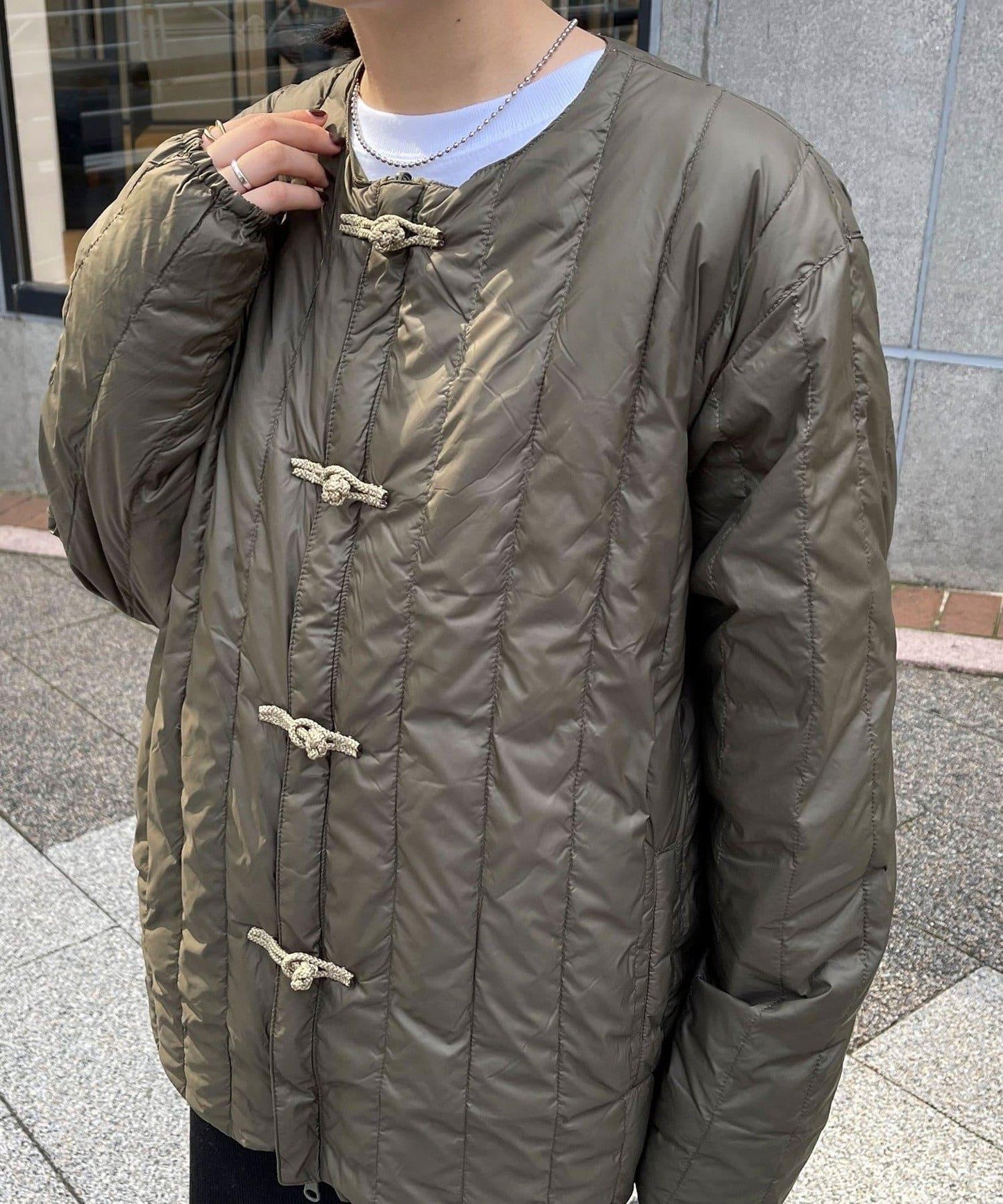 【TAION】可雙面穿中式盤扣內膽羽絨服